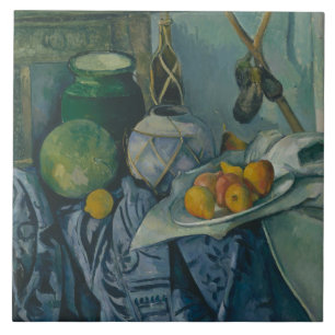 Azulejo De Cerámica Paul Cezanne - Todavía la vida con un jar de jengi