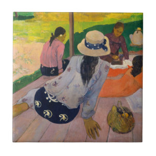 Azulejo De Cerámica Paul Gauguin el   la siesta