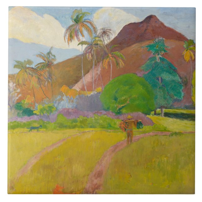 Azulejo De Cerámica Paul Gauguin - Paisaje Tahitiano (Frente)