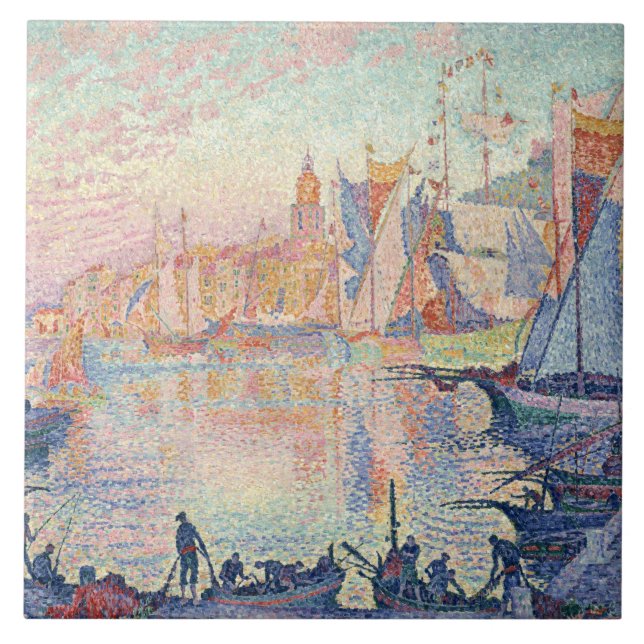 Azulejo De Cerámica Paul Signac - el puerto de Santo-Tropez (Frente)