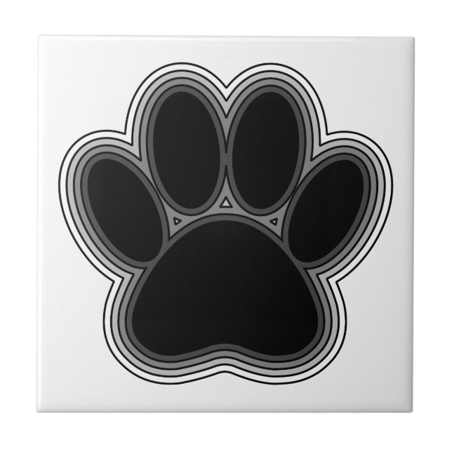 Azulejo De Cerámica Paw De Perro Con Salidas (Frente)