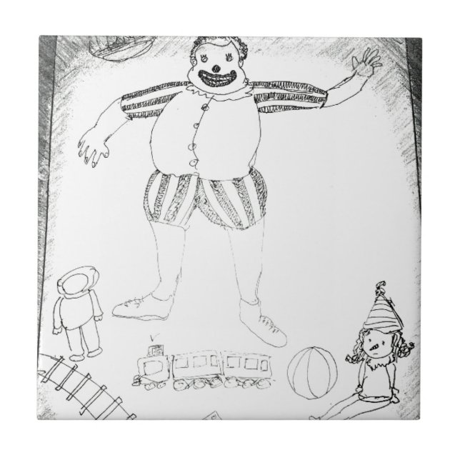 Azulejo De Cerámica Payasos por ahí (Frente)