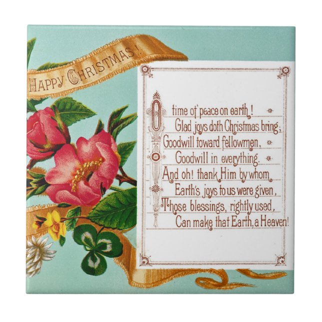 Azulejo De Cerámica Paz en la Tierra (Frente)