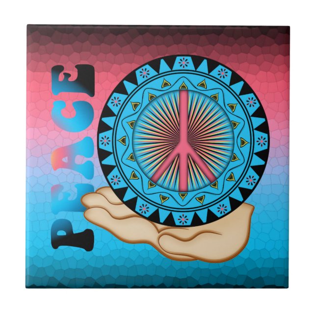 Azulejo De Cerámica Paz ~ Sol (Frente)