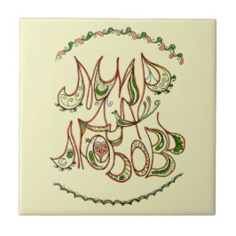 Azulejo De Cerámica "Paz y amor" (en ruso)