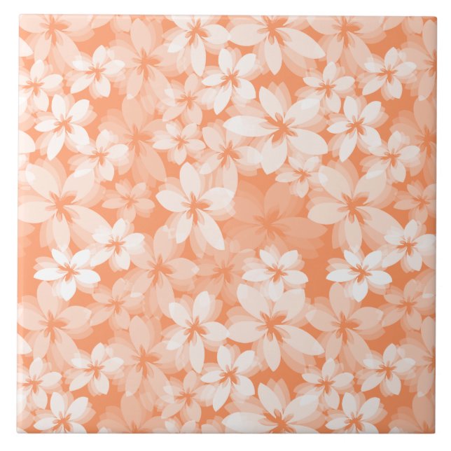 Azulejo De Cerámica Peach Floral (Frente)