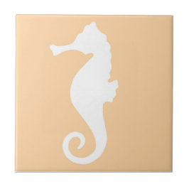 Azulejo De Cerámica Peach Seahorse