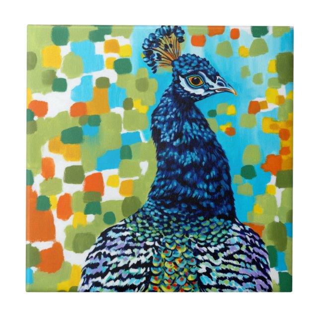 Azulejo De Cerámica Peacock II (Frente)