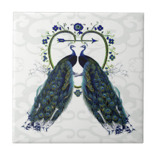 Azulejo De Cerámica PEAFOWL pavo real amor corazón personalizado