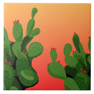 Azulejo De Cerámica Pear Pricky Cactus Arizona Tile Decoración Hogar