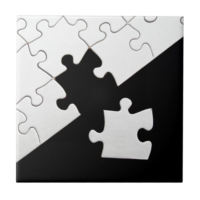 Azulejo De Cerámica Pedazo del rompecabezas (Frente)