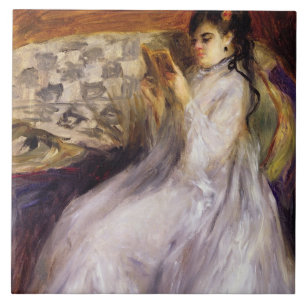 Azulejo De Cerámica Pedro una lectura de la mujer joven de Renoir el  