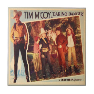 Azulejo De Cerámica Peligro atrevido del cartel de película occidenta