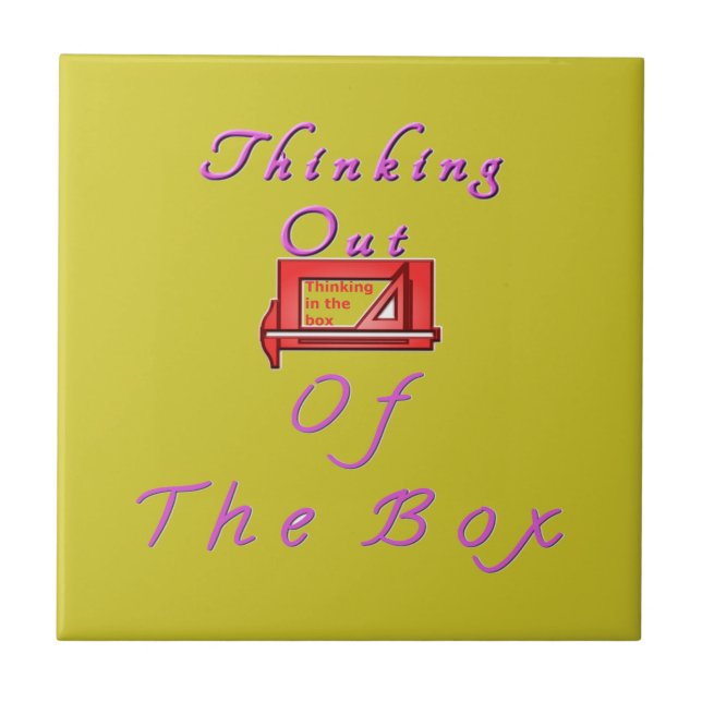 Azulejo De Cerámica Pensando en salir de la caja. (Frente)