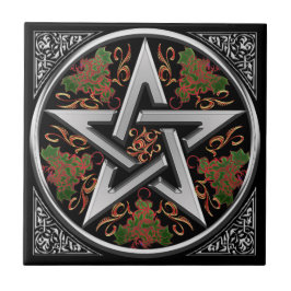 Azulejo De Cerámica Pentagram céltico del dragón