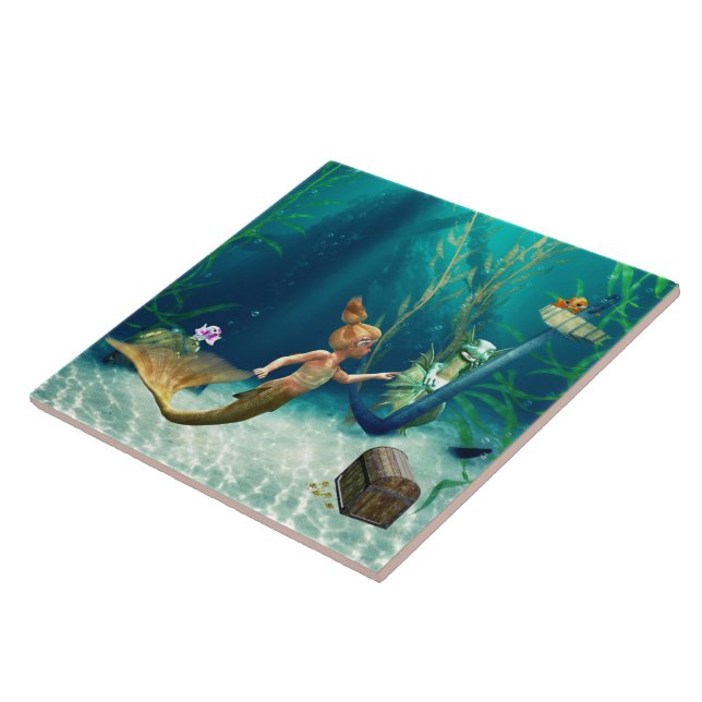 Azulejo De Cerámica Pequeña ficha de la sirena 2 (Lado)