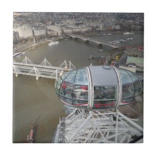 Azulejo De Cerámica Pequeña Londres (4,25" x 4,25") Tejido de fotograf