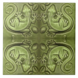 Azulejo De Cerámica Pequeño mosaico de vintage de Lizard