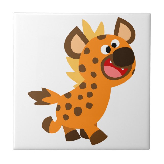 Azulejo De Cerámica Pequeño Personalizado suave Hyena Tile (Frente)