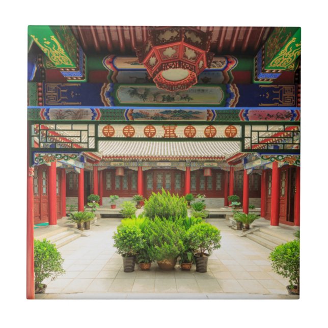 Azulejo De Cerámica Pequeño templo de oca salvaje, China (Frente)