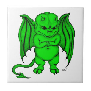 Azulejo De Cerámica Pequeño y desagradable diablo