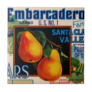 Azulejo De Cerámica Peras de lujo de Embarcadero Santa Clara
