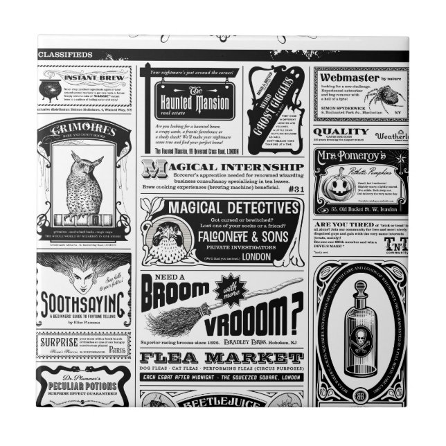 Azulejo De Cerámica periódico espeluznante (Frente)