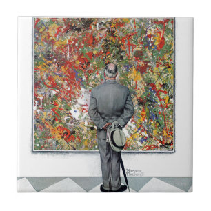 Azulejo De Cerámica Perito del arte de Norman Rockwell