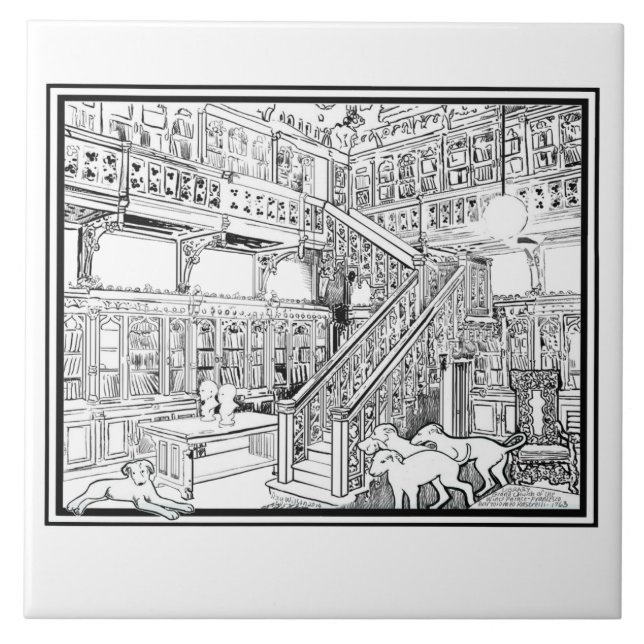 Azulejo De Cerámica Perritos del Borzoi (Frente)