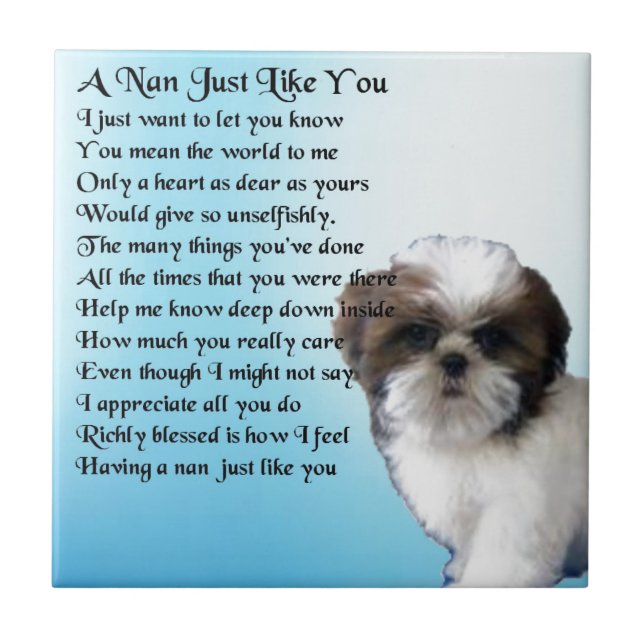 Azulejo De Cerámica Perro de Shih Tzu - poema de NaN (Frente)
