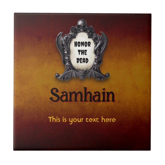 Azulejo de cerámica personalizable de Samhain (Frente)
