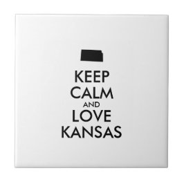 Azulejo De Cerámica Personalizable MANTENER CALMA Y AMAR A KANSAS