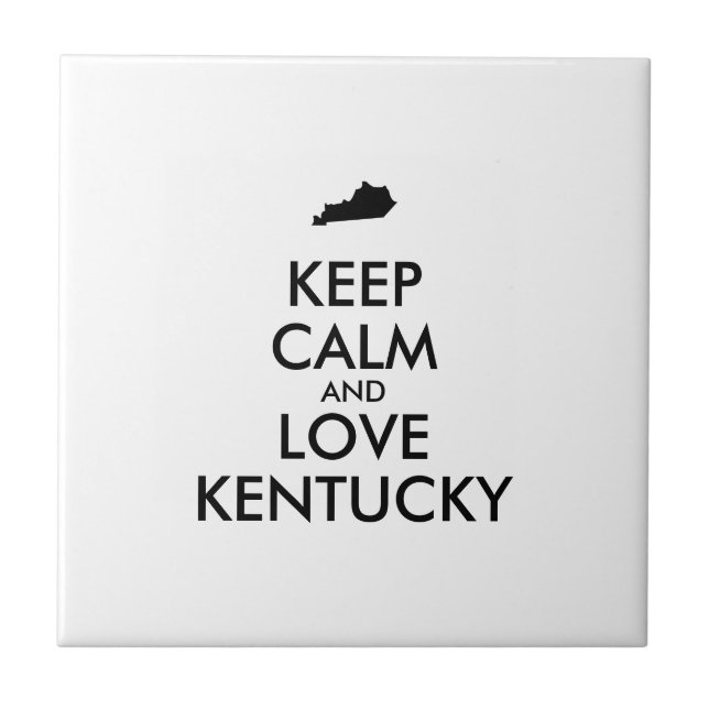 Azulejo De Cerámica Personalizable MANTENER CALMA Y AMAR A KENTUCKY (Frente)