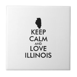 Azulejo De Cerámica Personalizable MANTENER LA CALMA Y AMAR A ILLINOIS