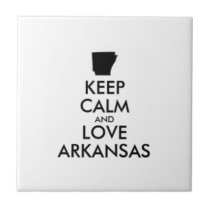 Azulejo De Cerámica Personalizable MANTENGA CALMA Y AME A ARKANSAS