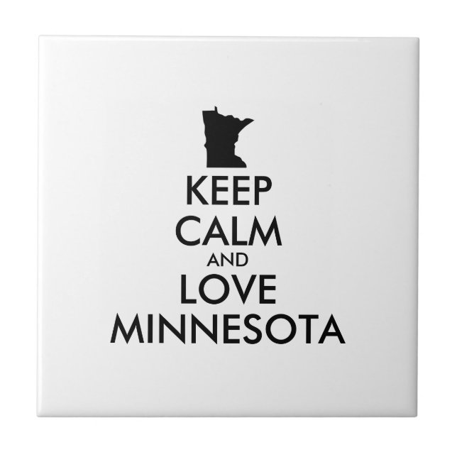 Azulejo De Cerámica Personalizable MANTENGA CALMA Y AME A MINNESOTA (Frente)