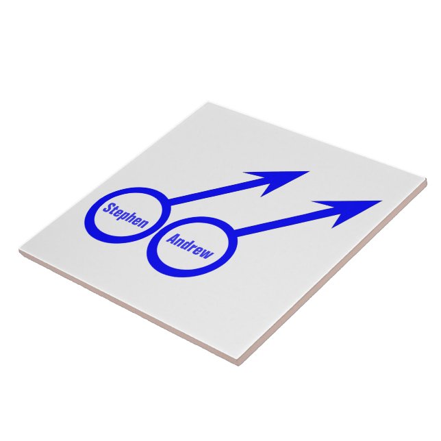 Azulejo De Cerámica Personalizable Tile Gay Lovers (Lado)