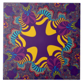 Azulejo De Cerámica Personalizado Cruz de Oro Púrpura Tile Grande