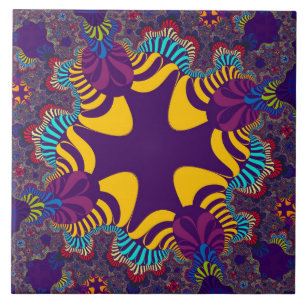 Azulejo De Cerámica Personalizado Cruz de Oro Púrpura Tile Grande