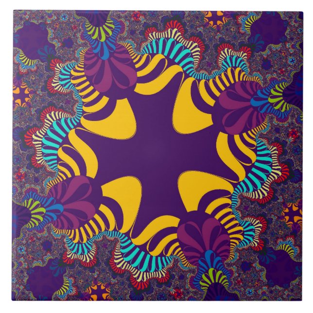 Azulejo De Cerámica Personalizado Cruz de Oro Púrpura Tile Grande (Frente)