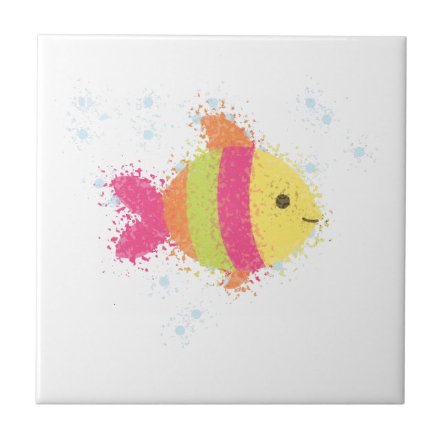Azulejo De Cerámica Personalizado de peces de cuta (Frente)