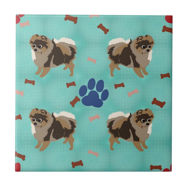 Azulejo De Cerámica Personalizado Pomeranian (Frente)