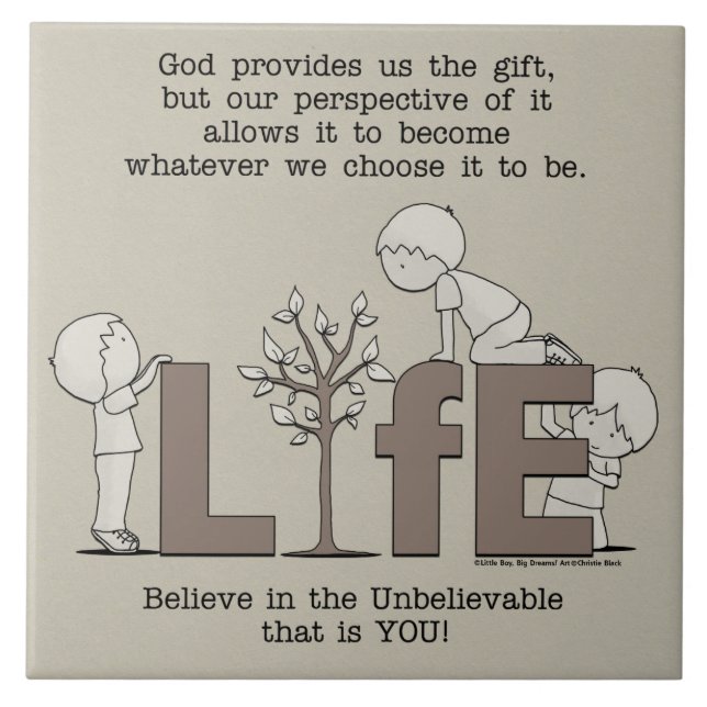 Azulejo De Cerámica Perspectiva de la vida (Frente)