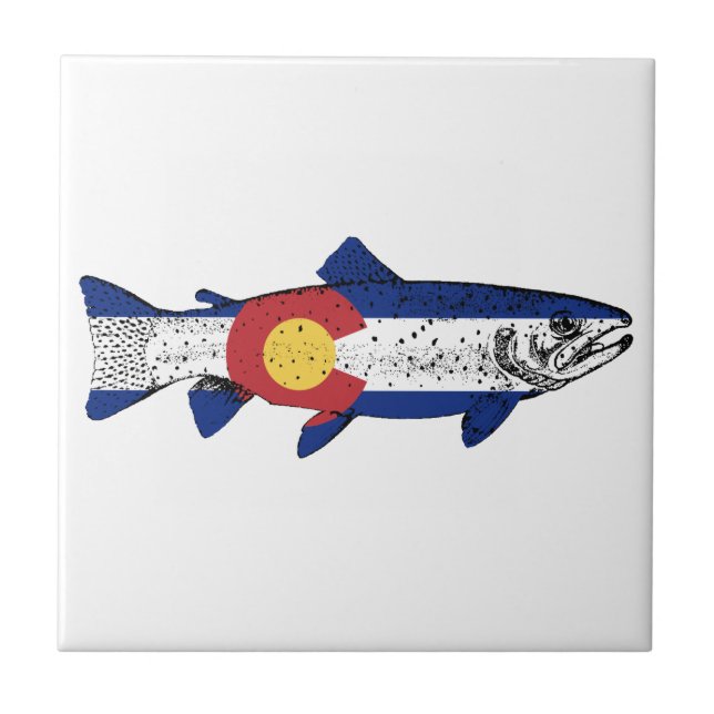 Azulejo De Cerámica Pescado Colorado (Frente)