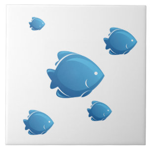 Azulejo De Cerámica Pescados azules