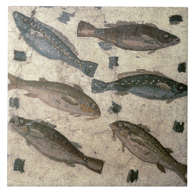 Azulejo De Cerámica Pescados (mosaico) (Frente)