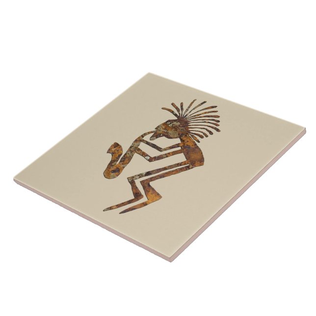 Azulejo De Cerámica Petroglifo del jugador de saxofón (Lado)