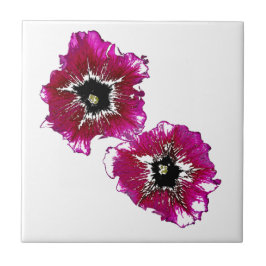 Azulejo De Cerámica Petunias de Verano