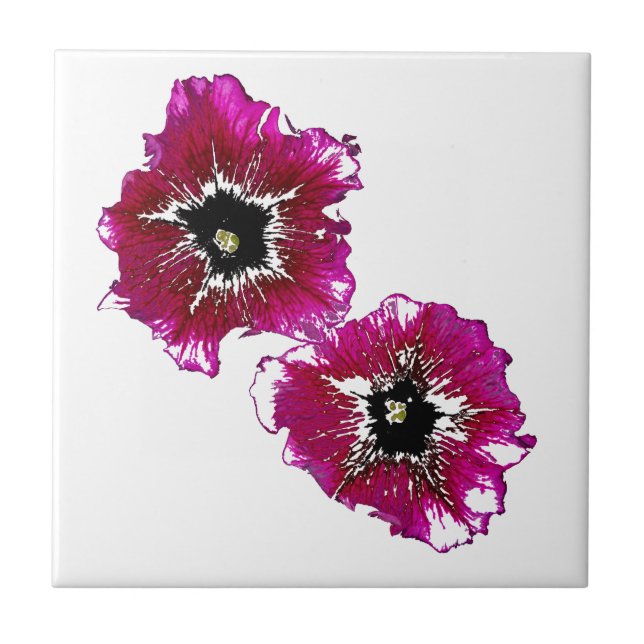 Azulejo De Cerámica Petunias de Verano (Frente)
