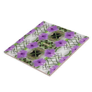 Azulejo De Cerámica Petunias y Latticetwork mexicanos